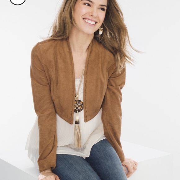 Chico's Convertible Sueded Peplum Size 8 - Picture 3 of 13